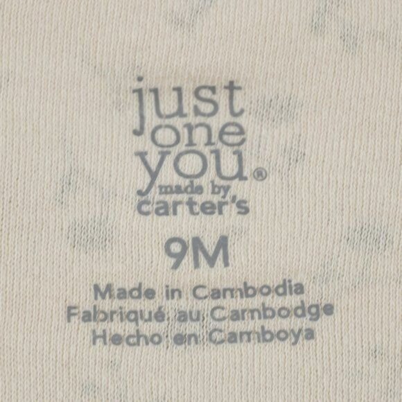 Carter's Infant Size 9 Months Tan Black Cotton Floral Dual Zip Footie Pajamas - Picture 6 of 7